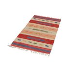 Indischer Kelim teppich 70x140 dünner Baumwollteppich