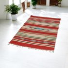 Indischer Kelim teppich 90x150 dünner Baumwollteppich