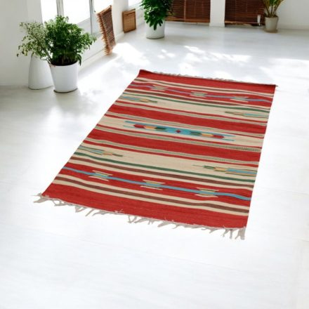 Indischer Kelim teppich 90x150 dünner Baumwollteppich