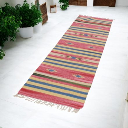 Indischer Kelim läufer 60x240 moderner Baumwollteppich