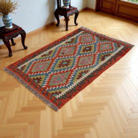 Kelim teppich Chobi 142x100 handgewebter wolle Kilim 