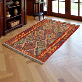 Kelim teppich Chobi 151x109 handgewebter wolle Kilim 