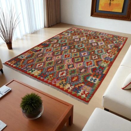Kelim teppich Chobi 200x289 handgewebter Afghan Kilim