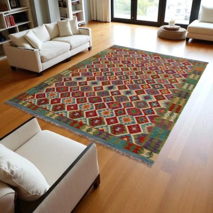 Kelim teppich Chobi 213x287 handgewebter Afghan Kilim
