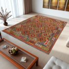 Kelim teppich Chobi 205x287 handgewebter Afghan Kilim