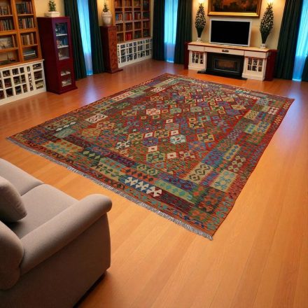 Kelim teppich Chobi 246x350 handgewebter Afghan Kilim