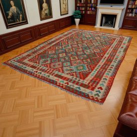 Kelim teppich Chobi 250x344 handgewebter Afghan Kilim