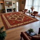 Afghanischer Teppich braun Ersari 262x353 Handgefertigter Teppich für Wohnzimmer