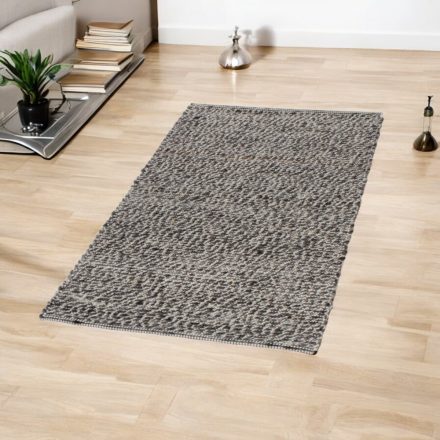 Wollteppich Rustic 71x133 grauer Teppich