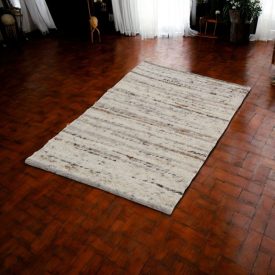 Dicker Wollteppich Rustic 70x131 beige Teppich
