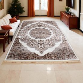   Klassischer Teppich beige braun Isfahan 200x300 Wohnzimmer teppich mit orient muster