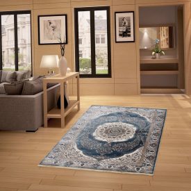   Klassischer Teppich blaue Isfahan 140x200 Wohnzimmer oder Schlafzimmer Teppich