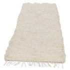 Flickenteppich 201x76 beiger flickenteppich aus Baumwolle