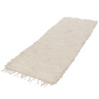 Flickenteppich 201x76 beiger flickenteppich aus Baumwolle