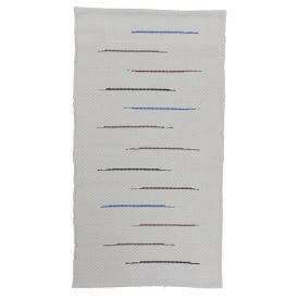 Flickenteppich 129x69 weisser flickenteppich aus Baumwolle