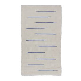 Flickenteppich 69x120 weisser Baumwolle Flickenteppich