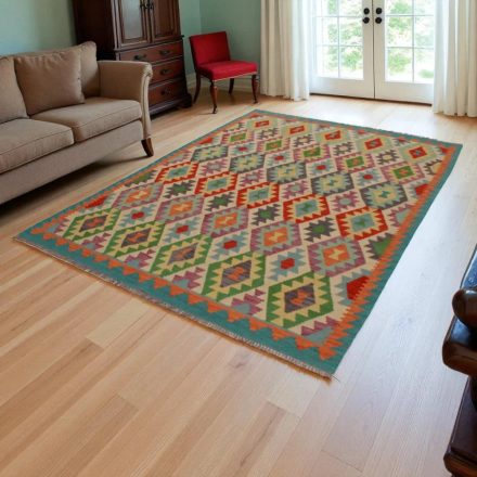 Kelim Afghan Old Style 245x176 handgewebter afghanischer Kelim aus Wolle