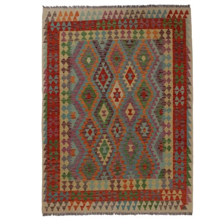 Kelim Afghan Old Style 242x178 handgewebter afghanischer Kelim aus Wolle