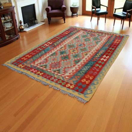 Kelim Afghan Old Style 249x175 handgewebter afghanischer Kelim aus Wolle