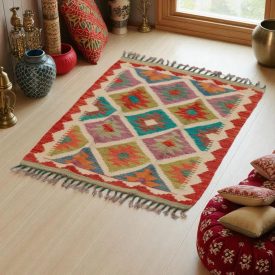 Kelim teppich Chobi 86x63 handgewebter afghanischer Kelim