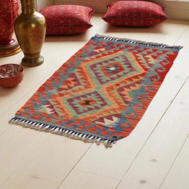 Kelim teppich Chobi 91x62 handgewebter afghanischer Kelim