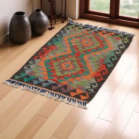 Kelim teppich Chobi 92x60 handgewebter afghanischer Kelim