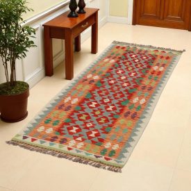   Kelim teppich Chobi 73x193 handgewebter afghanischer Kelim aus Wolle