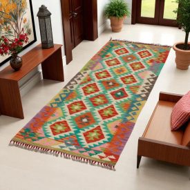 Kelim teppich Chobi 72x203 Handgewebter afghanischer Kelim