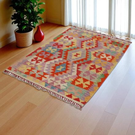 Kelim Teppich Chobi 152x101 handgewebter afghanischer Kelim aus Wolle