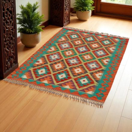 Kelim Teppich Chobi 149x103 handgewebter afghanischer Kelim aus Wolle