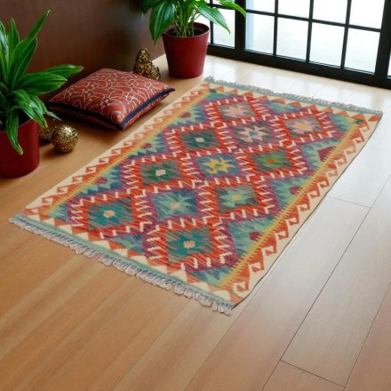Kelim teppich Chobi 98x161 handgewebter afghanischer Kelim aus Wolle