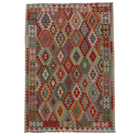 Kelim Afghan Old Style 253x179 handgewebter afghanischer Kelim aus Wolle