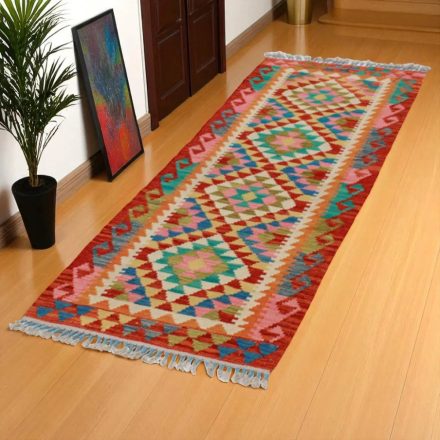 Kelim teppich Chobi 68x199 handgewebter afghanischer Kelim aus Wolle