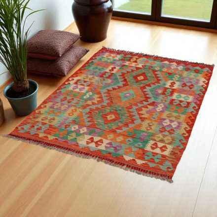 Kelim Teppich Chobi 149x105 handgewebter afghanischer Kelim aus Wolle