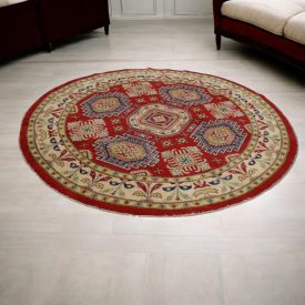 Kazak runder teppich 202x200 handgeknüpfter Teppich