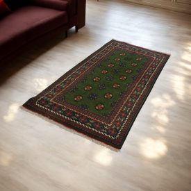   Orientalischer läufer teppich Aqcha Bukhara 96x205 handgeknüpfter afghanischer Teppich