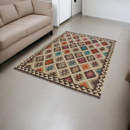 Wolle Kelim Teppich Chobi 152x205 handgewebter afghanischer Kilim
