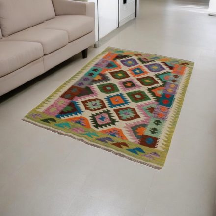 Maimana Kelim Teppich 123x177 afghanischer handgewebter Kilim