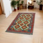 Afghanischer Kelim Teppich Läufer 101x200 handgewebter Kilim