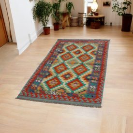   Afghanischer Kelim Teppich Läufer 101x200 handgewebter Kilim