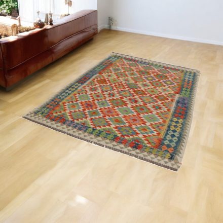 Wolle Kelim Teppich Chobi 154x214 handgewebter afghanischer Kilim