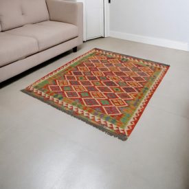 Ethnischer Kilim teppich Chobi 148x194 handgemachter Kelim
