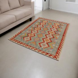   Afghanischer Kelim Teppich Chobi 150x201 ethnischer handgewebter Kilim