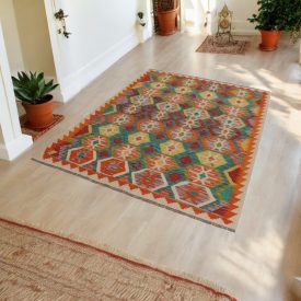Kelim teppich Chobi 156x204 Afghanischer handgewebter Kilim