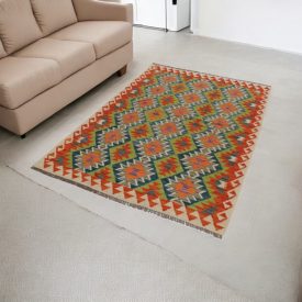   Wolle Kelim Teppich Chobi 126x178 handgewebter afghanischer Kilim