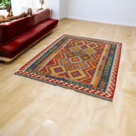 Kelim teppich Chobi 159x195 Afghanischer handgewebter Kilim