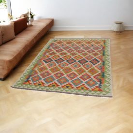   Afghanischer Kelim Teppich Chobi 152x199 ethnischer handgewebter Kilim