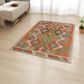 Handgewebter Afghan Kelim 145x200 Maimana Kilim Teppich