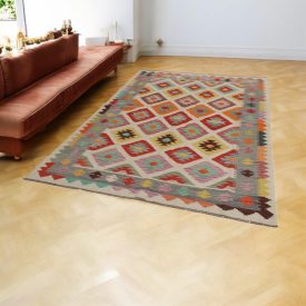   Handgewebter Kelim Chobi 167x244 afghanische Wolle Kilim Teppich