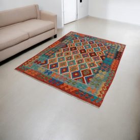   Maimana Kelim Teppich 151x202 afghanischer handgewebter Kilim